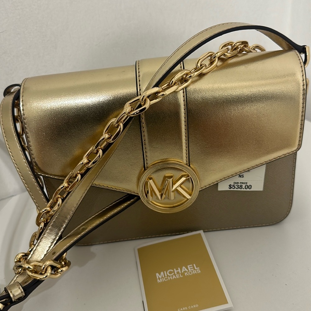 Gold michael kors bag